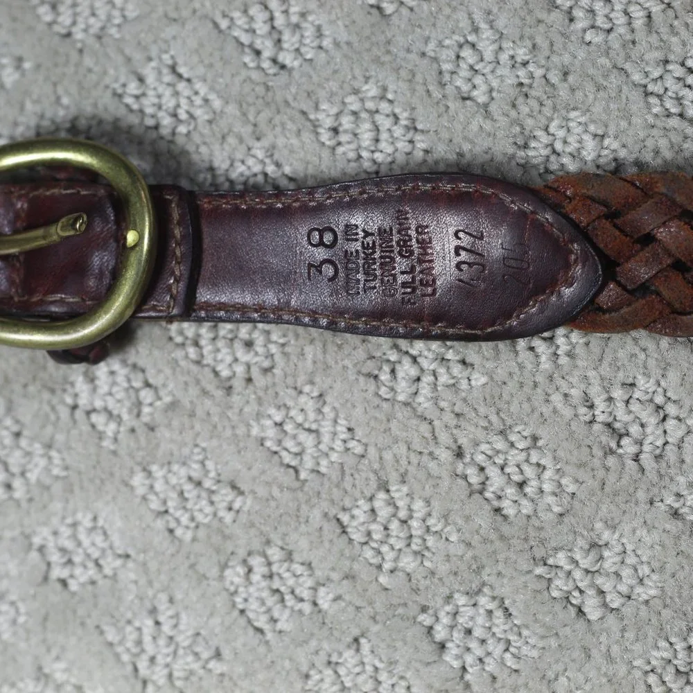 Vintage 90's Limited Woven Leather Belt 38